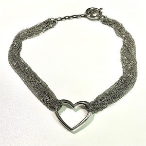 Tiffany inspired heart multi strand necklace.